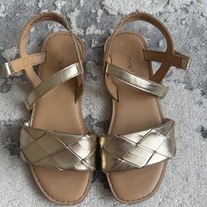 Cat & Jack Gold Woven Strap Sandals